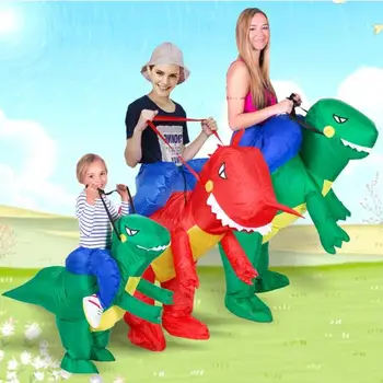 Pripučiami Dinozauro Kostiumo Ventiliatorius Vaikai Suaugusių Šalies Helovyno Cosplay Gyvūnų Dino Rider T-Rex Kostiumai Vyrams, Moterims