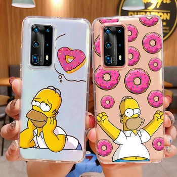 PUNQZY Homeras J Simpson Juokinga Bart Simpson Coque Animacinių filmų Telefoną Atveju Huawei MATE 40PRO P40 LITE 30 PRO MATE 20 P10 TPU Dangtis