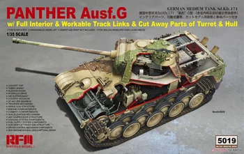 Rugių Lauko RFM5019 1/35 Panther Ausf.G su pilna vidaus & cut toli dalių Modelis
