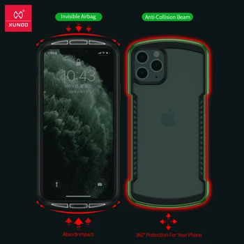 Shookproof Atveju iPhone, 11 Pro Max Skaidrus oro Pagalvė Žaidėjas Atveju Apsaugos Atveju Metalo Objektyvo Kino Screen Protector Xundd