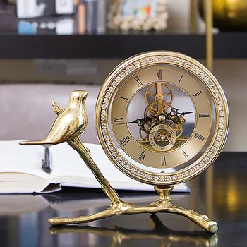 Stalo laikrodis vidaus apdaila,paukščių metalo derliaus laikrodžiai,naują atvykimo