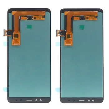 Super AMOLED A8 Plus Ekranas Samsung Galaxy A8 + 2018 A730 A730F SM-A730F Telefono LCD Ekranas Jutiklinis Ekranas skaitmeninis keitiklis Asamblėja
