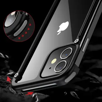 Telefono dėklas Skirtas iPhone 12 mini prabanga Metalinio Rėmo Formą Su oro Pagalvė atsparus smūgiams originalus atveju Bamperis Atgal Bover Kietas Atveju