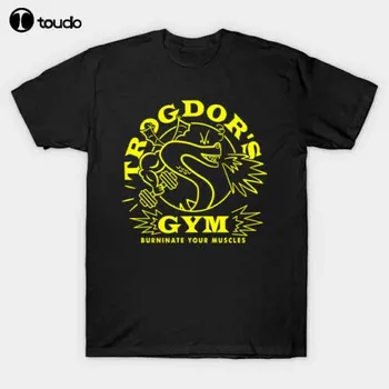 Trogdor ' s Gym Homestar Runner Dragon Sporto Parodija Juokinga, Juoda T-shirt