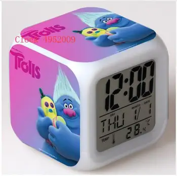 Troliai Animacinių filmų Žadintuvas Vaikams, Žaislai, Led reloj despertador skaitmeninis laikrodis-žadintuvas elektroninių pabusti šviesos stalo reveil wekker