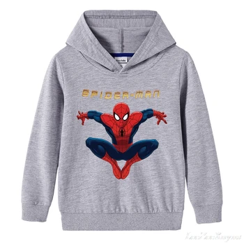 Vaikų Pavasario Rudens ilgomis Rankovėmis Megztiniai Animacinių filmų Spiderman Spausdinti sportinius Marškinėlius, kad Mergaitė Berniukų 2-15 Metų Vaikams Hoodies Drabužiai