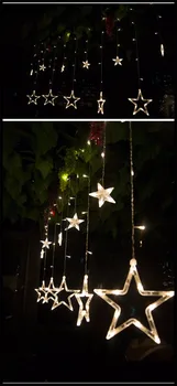 Vandeniui LED Žvaigždė Kalėdų Šviesos Šalies Pasakų Vestuvių String Žiburiai Poilsio Namų Dekoro 12pcs Žvaigždžių 138Led