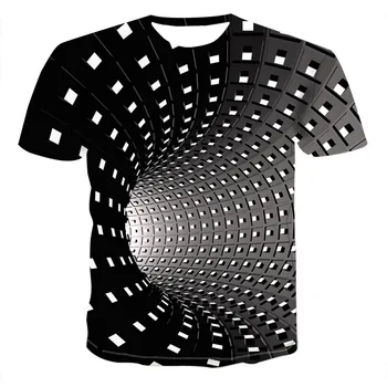 Vasarą naujų 3DT marškinėliai vyriški gatvės atsitiktinis spausdinti juodas trumpas rankovės mados juokinga white T-shirt aukštos T-shirt Spalvinga marškinėliai