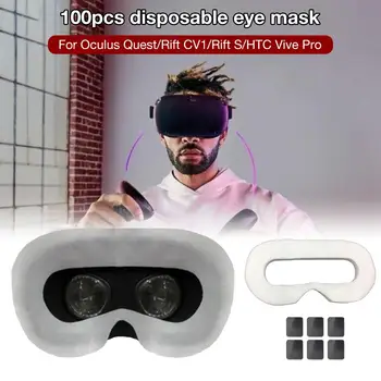 Vienkartiniai VR Akių Kaukė Kvėpuojantis Grynos Medvilnės Prakaitas Sugeriančios VR Veido Kaukė Oculus Quest/Rift CV1/Rift S/HTC Vive Pro 100vnt