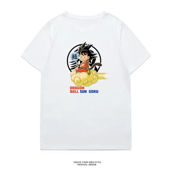 Vyrų marškinėlius Vasaros Harajuku Kietas Unisex Trumpas Rankovės marškinėliai Japonų Anime Juokinga Goten Spausdinti Streetwear Plius dydžio marškinėlius