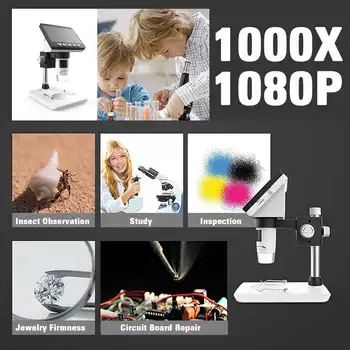 ZEAST 1000x 2.0 MP USB Skaitmeninis Elektroninis Mikroskopas 4.3
