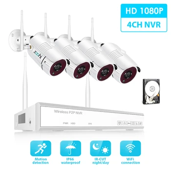 Zoohi Wireless Stebėjimo Sistemos Komplektas 1080P 2MP HD WI-fi, Kamera, Namų Saugumo kamerų Sistema, Naktinio Matymo Vaizdo Stebėjimo Komplektas